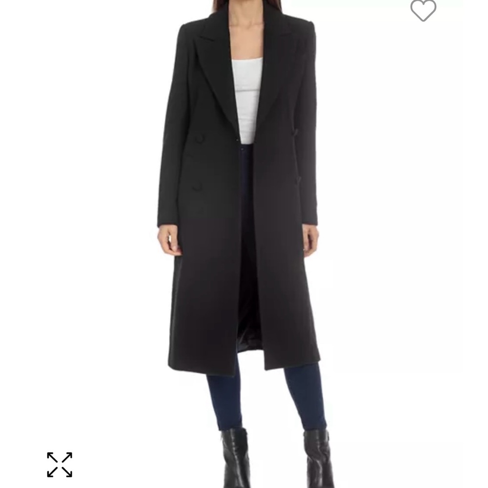 NWT Avec Les Filles Double Breasted
Wool Blend Coat with Peak Lapel Sz L